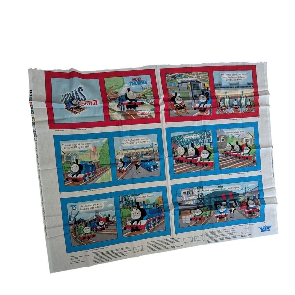 Thomas the Tank Engine Fabric Panel VIP by Cranston 2011 Soft Book Cotton‎ DIY
